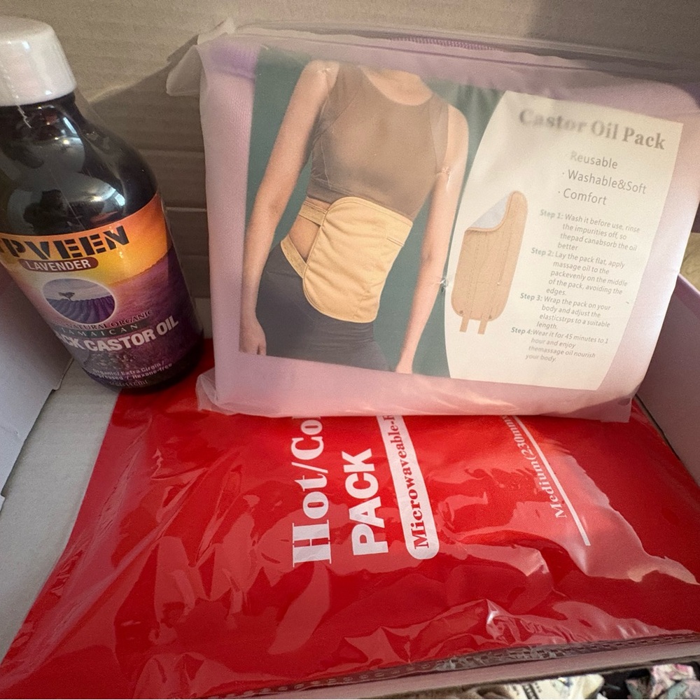 Blooming Flower Purple Castor Oil Pack wrap